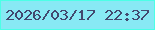 文字の大きさ：1、枠の色：4cffe6、背景の色：88e9f4、文字の色：42496f 無料ブログパーツのブログ時計