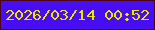 文字の大きさ：1、枠の色：4d0311、背景の色：480ef3、文字の色：ece700 無料ブログパーツのブログ時計