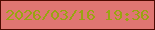 文字の大きさ：2、枠の色：4d0a01、背景の色：df7672、文字の色：98a411 無料ブログパーツのブログ時計