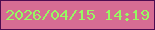 文字の大きさ：5、枠の色：4d0b50、背景の色：d66c93、文字の色：96f962 無料ブログパーツのブログ時計