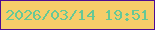 文字の大きさ：2、枠の色：4d0b94、背景の色：f6cd6a、文字の色：66c896 無料ブログパーツのブログ時計