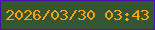 文字の大きさ：2、枠の色：4d0cae、背景の色：365532、文字の色：ffa304 無料ブログパーツのブログ時計