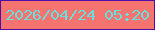 文字の大きさ：3、枠の色：4d0ea5、背景の色：f5746f、文字の色：6adddd 無料ブログパーツのブログ時計