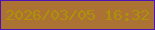 文字の大きさ：1、枠の色：4d11b8、背景の色：ab7234、文字の色：ad9209 無料ブログパーツのブログ時計