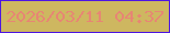 文字の大きさ：4、枠の色：4d15e2、背景の色：ceb760、文字の色：e78674 無料ブログパーツのブログ時計