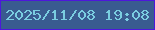 文字の大きさ：1、枠の色：4d17db、背景の色：395b90、文字の色：7acde1 無料ブログパーツのブログ時計