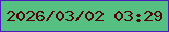 文字の大きさ：4、枠の色：4d1abd、背景の色：56bf82、文字の色：4d060c 無料ブログパーツのブログ時計