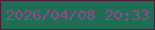 文字の大きさ：3、枠の色：4d1b3a、背景の色：1e6e54、文字の色：8f4a8d 無料ブログパーツのブログ時計