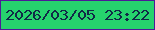 文字の大きさ：3、枠の色：4d1b97、背景の色：26d36d、文字の色：102a47 無料ブログパーツのブログ時計