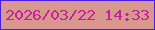 文字の大きさ：3、枠の色：4d1ce2、背景の色：d7998d、文字の色：c6219a 無料ブログパーツのブログ時計