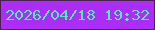 文字の大きさ：3、枠の色：4d1d57、背景の色：ac2df8、文字の色：52edb4 無料ブログパーツのブログ時計