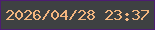 文字の大きさ：3、枠の色：4d1d72、背景の色：3e4142、文字の色：f3b67f 無料ブログパーツのブログ時計