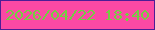文字の大きさ：1、枠の色：4d1d96、背景の色：fb49a4、文字の色：73ce42 無料ブログパーツのブログ時計