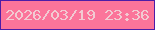 文字の大きさ：5、枠の色：4d1da7、背景の色：fb749a、文字の色：f2cad2 無料ブログパーツのブログ時計