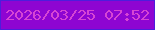 文字の大きさ：2、枠の色：4d1ddc、背景の色：8e05d2、文字の色：d645d4 無料ブログパーツのブログ時計