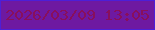 文字の大きさ：3、枠の色：4d1fd7、背景の色：6e19a1、文字の色：880f5d 無料ブログパーツのブログ時計