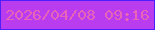 文字の大きさ：3、枠の色：4d1fff、背景の色：b93dee、文字の色：e764b9 無料ブログパーツのブログ時計