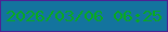 文字の大きさ：4、枠の色：4d2292、背景の色：13749e、文字の色：08ab1e 無料ブログパーツのブログ時計