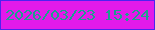 文字の大きさ：5、枠の色：4d22f0、背景の色：e21aea、文字の色：1d9f8e 無料ブログパーツのブログ時計