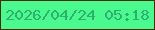 文字の大きさ：5、枠の色：4d2b0b、背景の色：4bfa8e、文字の色：2eae6f 無料ブログパーツのブログ時計