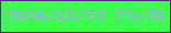 文字の大きさ：1、枠の色：4d2b7a、背景の色：3cff4d、文字の色：a6a4f7 無料ブログパーツのブログ時計