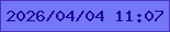 文字の大きさ：4、枠の色：4d32ca、背景の色：7477f6、文字の色：1b059b 無料ブログパーツのブログ時計