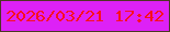 文字の大きさ：4、枠の色：4d3723、背景の色：dd21f6、文字の色：f90f1f 無料ブログパーツのブログ時計