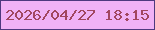 文字の大きさ：1、枠の色：4d397f、背景の色：f0b2f6、文字の色：a14660 無料ブログパーツのブログ時計