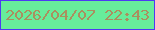 文字の大きさ：5、枠の色：4d39f3、背景の色：67ec9b、文字の色：aa8f5f 無料ブログパーツのブログ時計