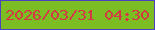文字の大きさ：4、枠の色：4d40c1、背景の色：7cbd23、文字の色：d53845 無料ブログパーツのブログ時計