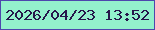 文字の大きさ：5、枠の色：4d47ad、背景の色：93f1cc、文字の色：27174b 無料ブログパーツのブログ時計