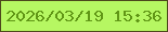 文字の大きさ：5、枠の色：4d481c、背景の色：b6f762、文字の色：609615 無料ブログパーツのブログ時計
