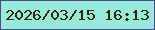 文字の大きさ：1、枠の色：4d4a8b、背景の色：96ecdb、文字の色：3d2209 無料ブログパーツのブログ時計