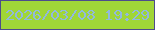 文字の大きさ：4、枠の色：4d4c8b、背景の色：a0d637、文字の色：91b9de 無料ブログパーツのブログ時計