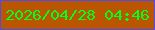 文字の大きさ：4、枠の色：4d4ded、背景の色：ba5501、文字の色：07fe1c 無料ブログパーツのブログ時計