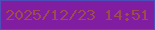 文字の大きさ：4、枠の色：4d4eba、背景の色：801da1、文字の色：9d4a50 無料ブログパーツのブログ時計