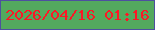 文字の大きさ：3、枠の色：4d509f、背景の色：53a95e、文字の色：fc1726 無料ブログパーツのブログ時計