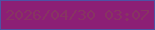 文字の大きさ：2、枠の色：4d52a4、背景の色：8c1f75、文字の色：873462 無料ブログパーツのブログ時計