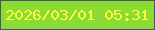 文字の大きさ：1、枠の色：4d5376、背景の色：8adb33、文字の色：fffb3e 無料ブログパーツのブログ時計