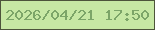 文字の大きさ：3、枠の色：4d543b、背景の色：c7e8a4、文字の色：7ca568 無料ブログパーツのブログ時計