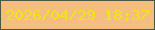 文字の大きさ：1、枠の色：4d5740、背景の色：f5be81、文字の色：f0e517 無料ブログパーツのブログ時計