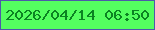 文字の大きさ：5、枠の色：4d59aa、背景の色：54fe60、文字の色：0b8322 無料ブログパーツのブログ時計
