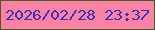 文字の大きさ：4、枠の色：4d5a21、背景の色：fa82a4、文字の色：3c30b5 無料ブログパーツのブログ時計
