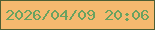 文字の大きさ：2、枠の色：4d5e33、背景の色：f5b96f、文字の色：69a260 無料ブログパーツのブログ時計