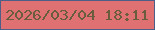 文字の大きさ：3、枠の色：4d5e88、背景の色：e07172、文字の色：695c3f 無料ブログパーツのブログ時計