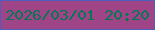 文字の大きさ：2、枠の色：4d5ebd、背景の色：9e4487、文字の色：067754 無料ブログパーツのブログ時計