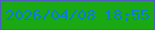 文字の大きさ：5、枠の色：4d5ebf、背景の色：1ba913、文字の色：097ade 無料ブログパーツのブログ時計