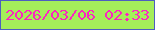 文字の大きさ：2、枠の色：4d5fc0、背景の色：a4ee5a、文字の色：fc24c1 無料ブログパーツのブログ時計