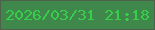 文字の大きさ：2、枠の色：4d6049、背景の色：40874b、文字の色：37ce4c 無料ブログパーツのブログ時計