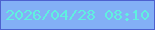 文字の大きさ：5、枠の色：4d61cf、背景の色：83b0f6、文字の色：60f0df 無料ブログパーツのブログ時計